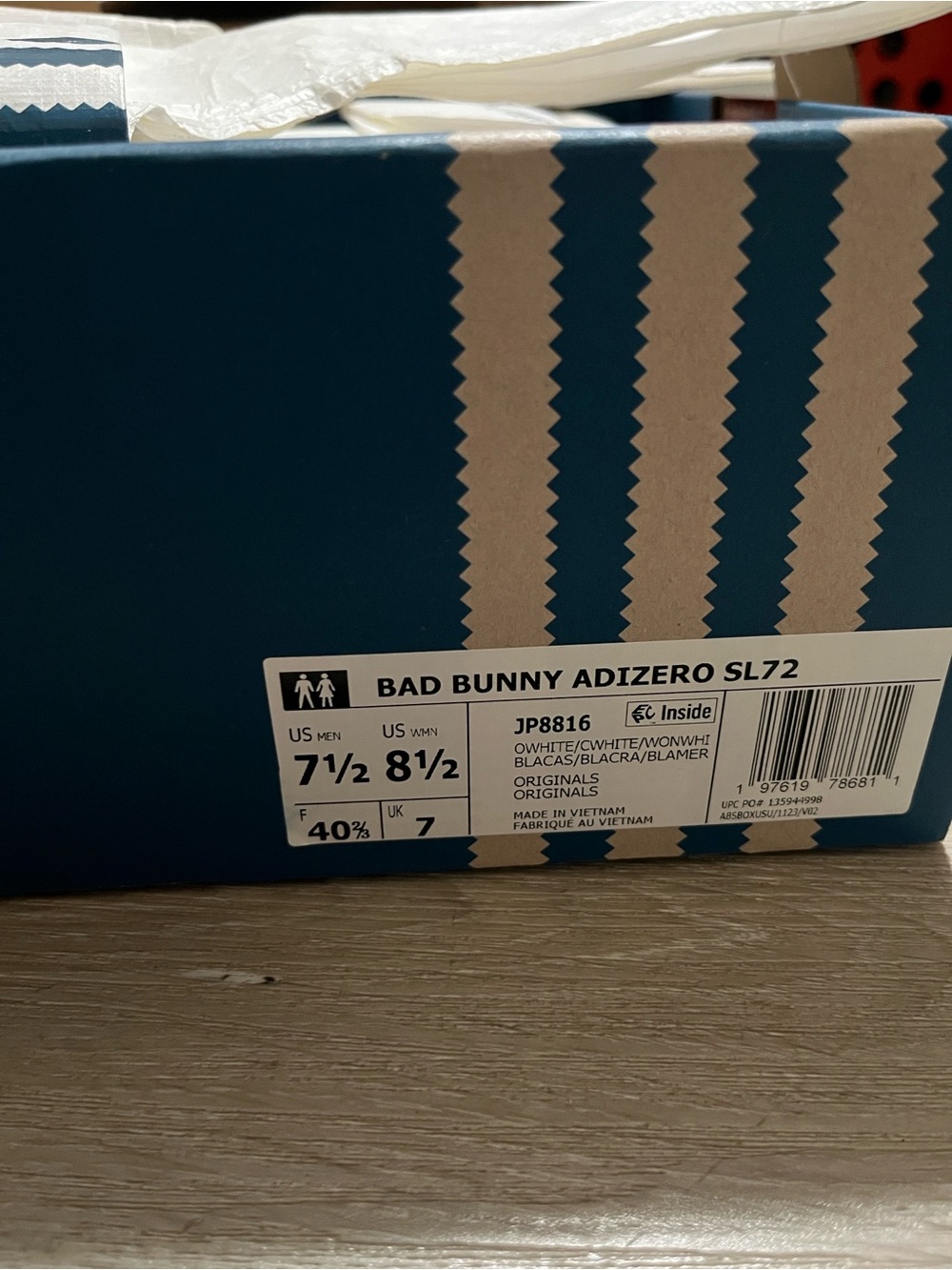 Adidas Bad Bunny Adizero SL72 Box - Cream & White